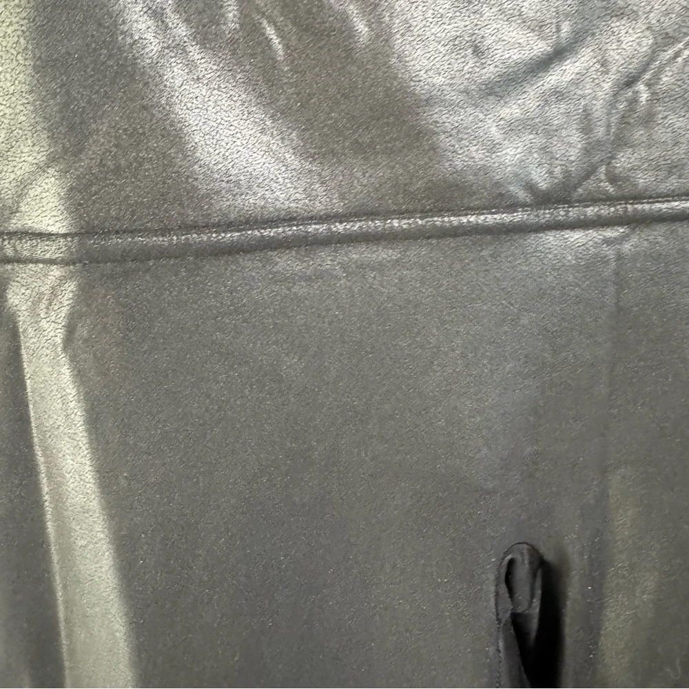 SPANX Black Faux Leather Leggings 1x - Picture 2 of 4